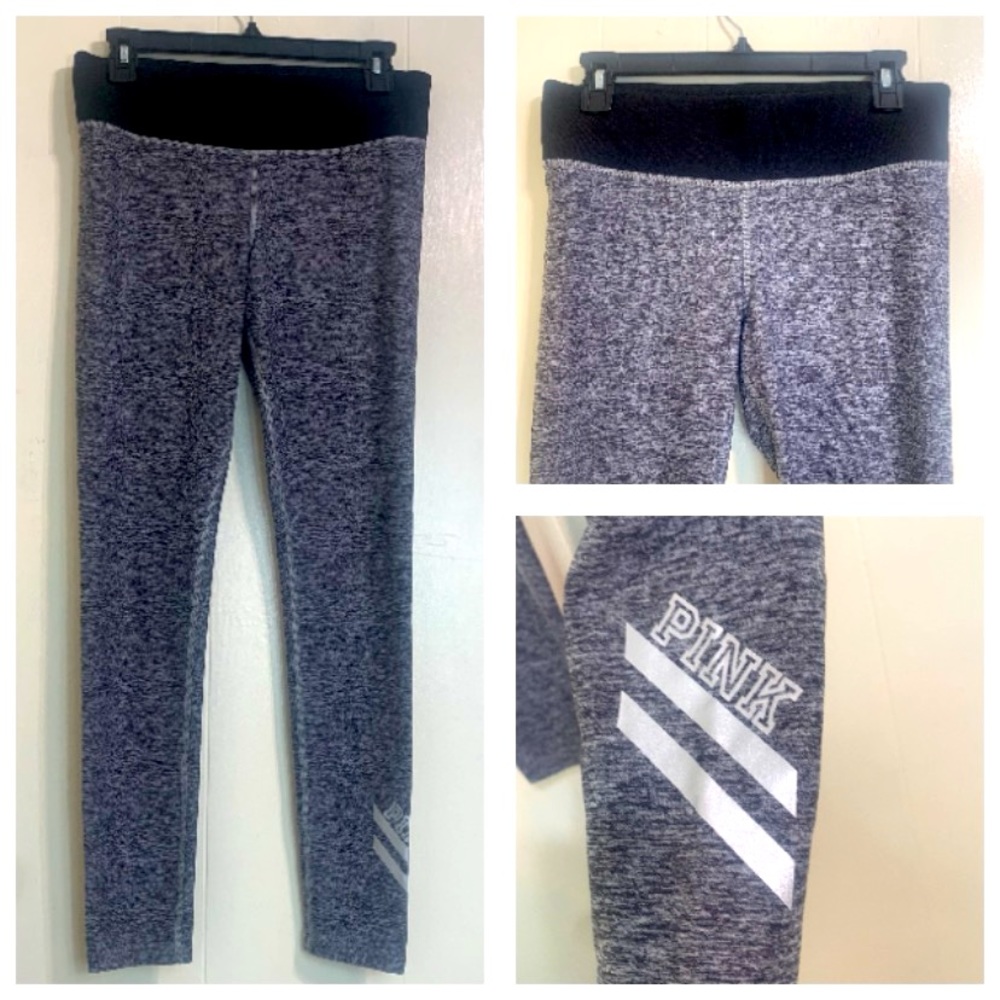 PINK Victoria Secret Gray Yoga Legging Mid-Rise Full Leg Leggings Size Small